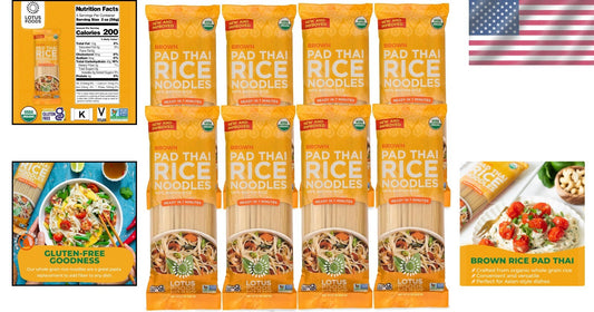 Sustainable Organic Pad Thai Noodles - Heirloom Brown Rice, 8 Oz (Pack of 8)