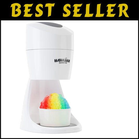 Electric Snow Cone and Shaved Ice Machine with Reusable Ice Molds - Compact 12"