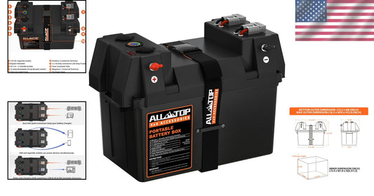 12V Smart Battery Box with 50AMP Connectors & Circuit Breaker for Versatile Use