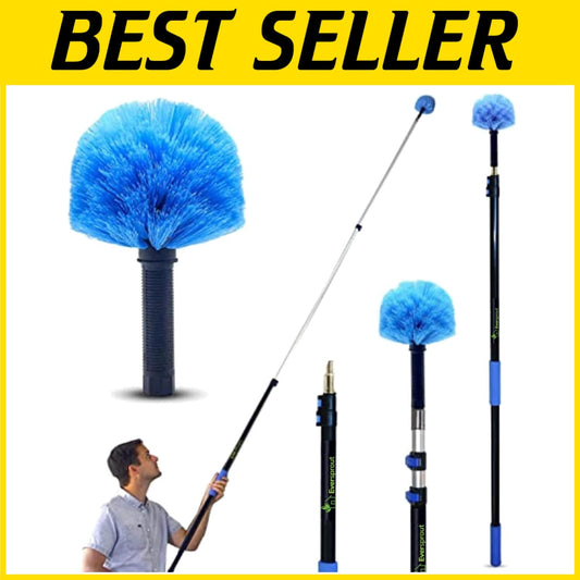 Durable Cobweb Duster with 12ft Extension Pole for Easy High Ceiling Cleaning