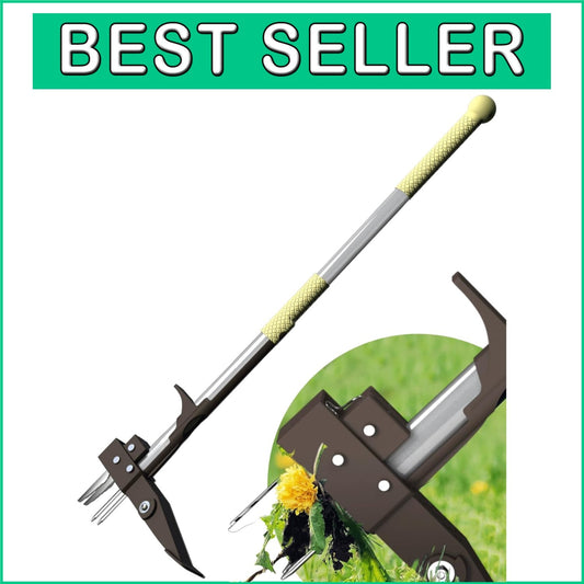 2024 Upgraded 40-Inch Long Handle 4-Claw Weeder Tool - No Bending, No Kneeling