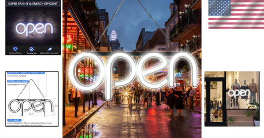 16x6 Energy-Saving LED Open Sign with Double-Sided Open/Closed Display