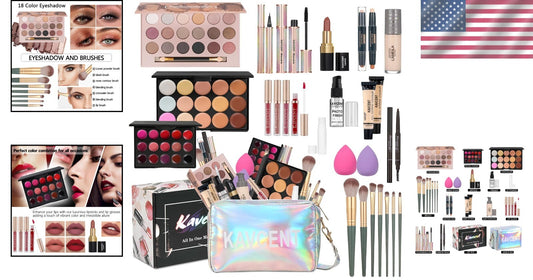 Ultimate Makeup Gift Set for Women: Includes Palettes, Brushes & More