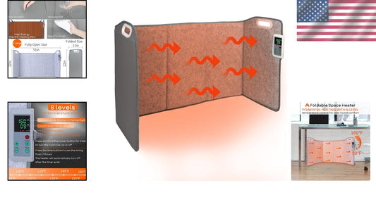 Electric Radiant Space Heater with Timer - Foldable Under Desk Heating Mat