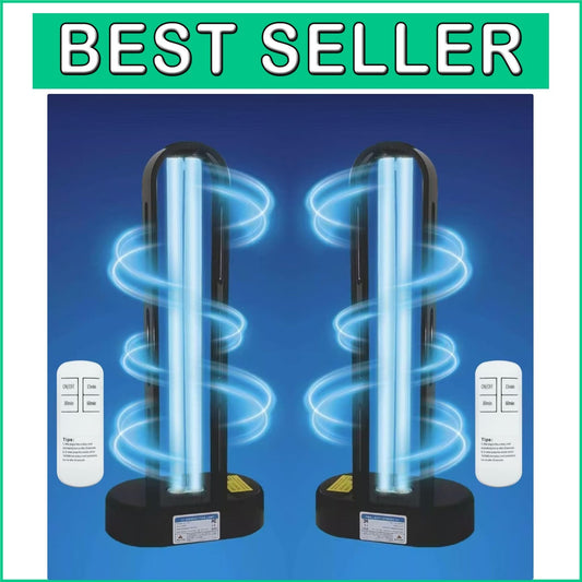 Dual Function UVC Light - 38W Ozone & Ozone-Free UV Sanitizers, 2 Pack
