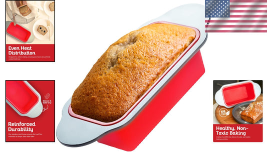 9x5 Premium Silicone Bread Loaf Pan - Dishwasher Safe with Heavy-Duty Design
