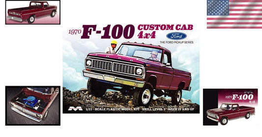 Detailed 1:25 Scale 1970 F-100 Custom Cab 4x4 Model Kit - Perfect for Collectors