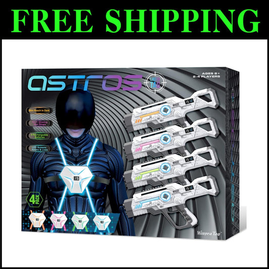 High-Tech Rechargeable Laser Tag Set with Adjustable LED Vests - For Team Play