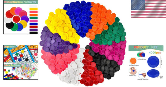 4000 Durable Plastic Poker & Bingo Chips, 10 Colors for Fun Learning & Games