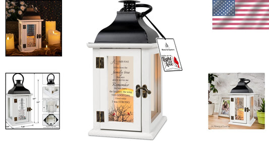 UV Printed Glass Memorial Lantern - Elegant Gift for Grieving Friends and Family