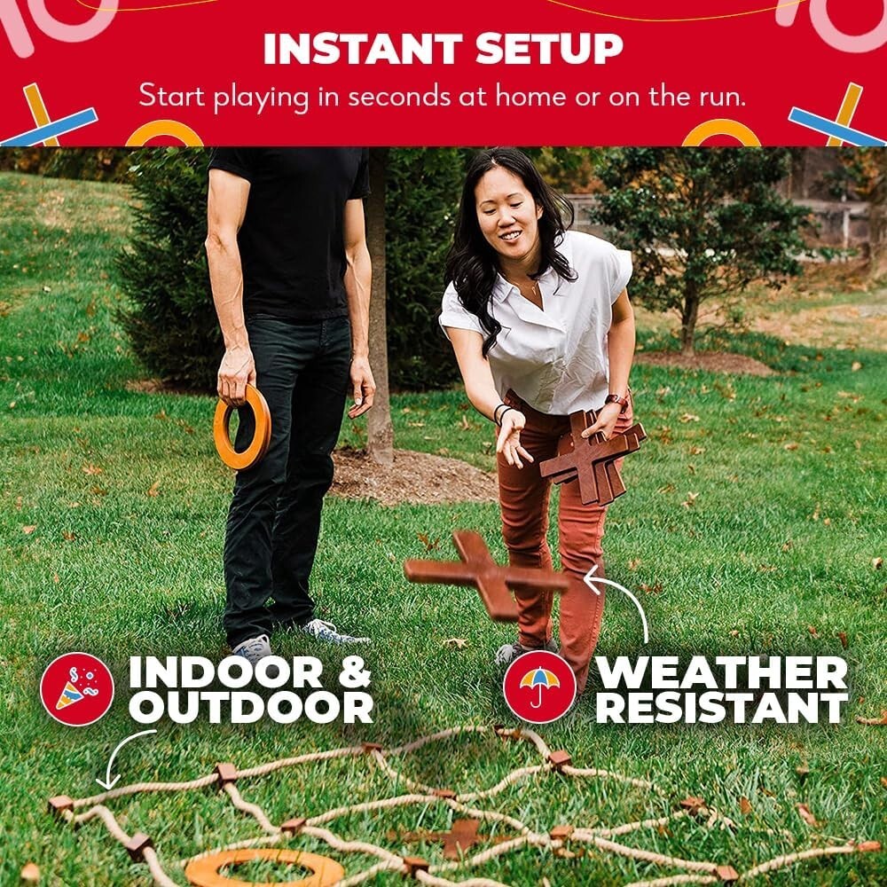 Weather-Resistant Giant Tic Tac Toe Game - Perfect for Backyard Parties