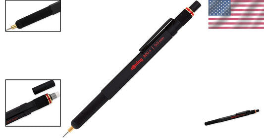 Ergonomic 800+ Mechanical Pencil & Touchscreen Stylus - 0.5mm Precision Black