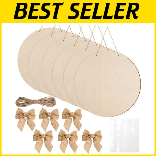 12 Pcs 18-Inch Unfinished Wood Circles for DIY Crafts & Holiday Decor