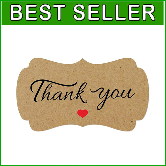2.25"x1.25" Eco-Friendly Kraft Thank You Stickers - 5000 Pack for Small Ventures