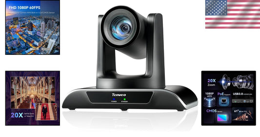 20X Optical Zoom PTZ Camera - FHD 1080P 60FPS for Professional Live Streaming