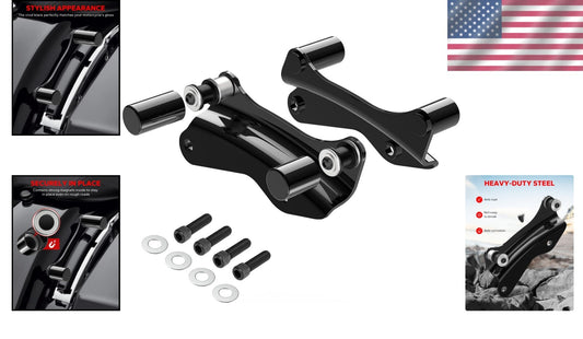 4-Pcs Docking Hardware Cover Set for Harley Touring Models - Vivid Black Design