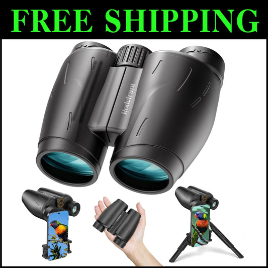 Lightweight 30mm Waterproof Binoculars with Tripod for Bird Watching & Concerts
