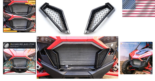Custom Fit Carbon Black Front Mesh Grill Cover for 2020-2025 Polaris RZR PRO XP