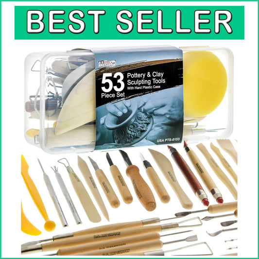 Lightweight 53-Piece Clay Tool Kit with Portable Canvas Case - Ideal for Artists