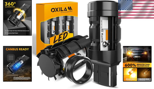 Amber Yellow 7443 Blinker Bulbs - 4000 Lumen, Long Life, Error-Free Performance