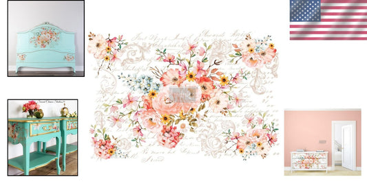 Elegant Floral Decor Transfer - 30 x 44 Inches for Versatile Interior Design