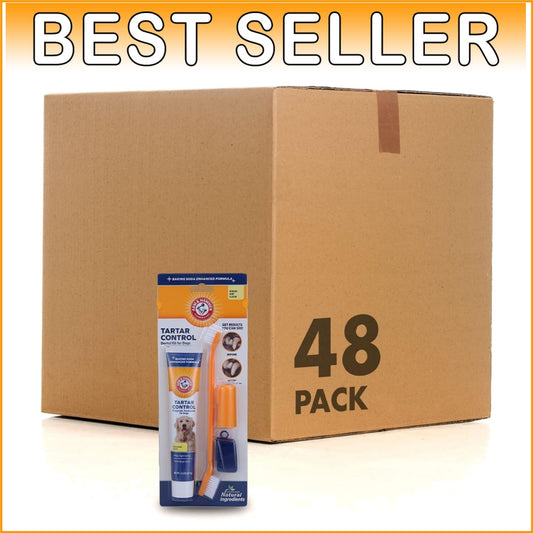 Premium Dog Dental Kit with Enzymatic Toothpaste & Safe Fingerbrush - 48 Count