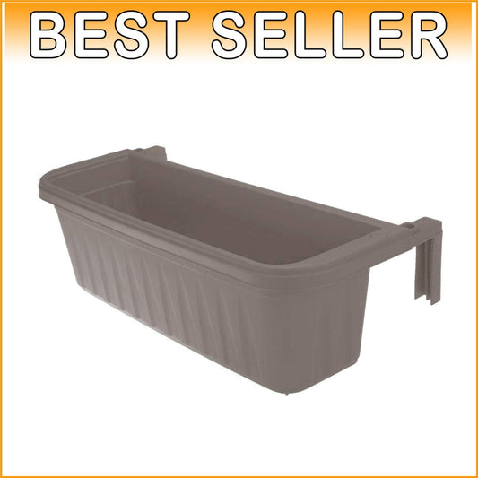 Elegant 24-Inch Adjustable Railing Planter with UV Protection - Driftwood