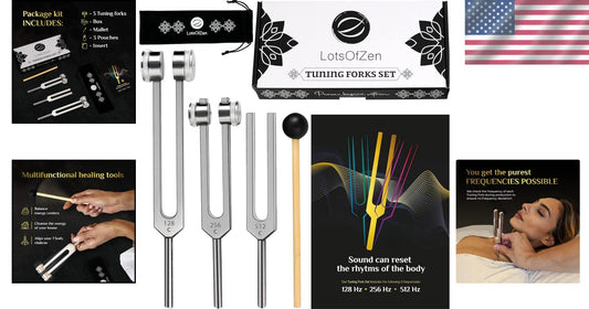 Travel-Friendly Healing Tuning Forks for Reiki & Meditation - Complete Kit