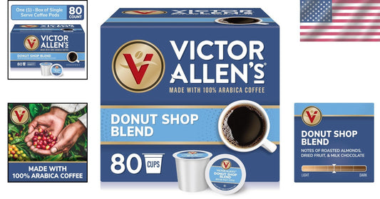 80 Count Donut Shop Blend Medium Roast Single Serve Pods for Coffee Purists