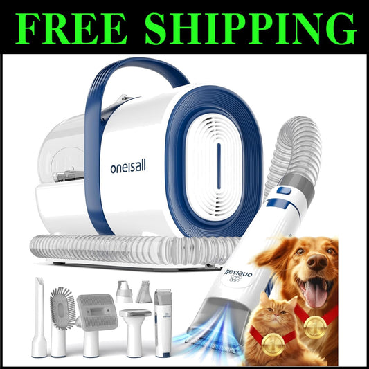 7-in-1 Pet Grooming Vacuum with Clippers & Nail Grinder - Tidy Grooming Solution