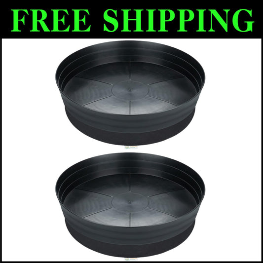 Durable 18" Plant Drip Trays - Extra-Deep Saucers for Indoor Pots and Bird Baths