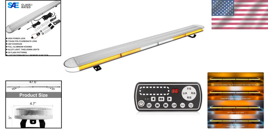 Compact 48" Emergency Road Strobe Light Bar with Memory Function and Flash Modes