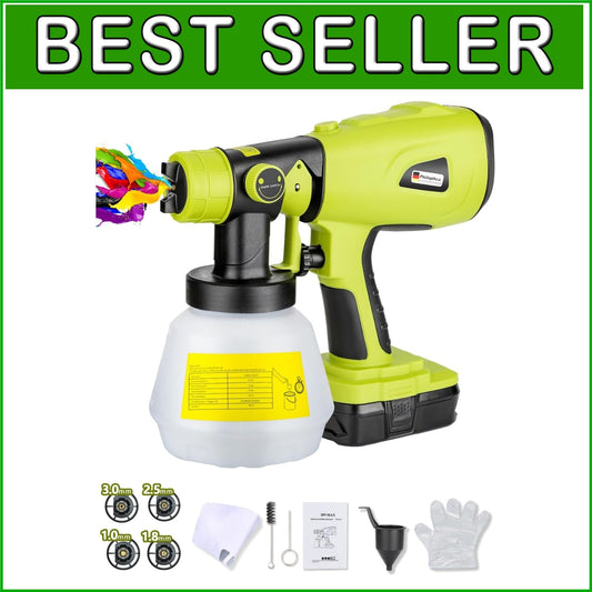 Cordless HVLP Paint Sprayer Compatible with Ryobi 18V - 4 Copper Nozzles