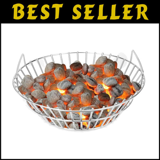 Stainless Steel Charcoal Ash Basket for Large Kamado Joe & Big Green Egg Grills