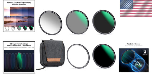 67mm 5-in-1 Magnetic ND Lens Filter Kit - Multi-Coated Optical Glass for Clarity