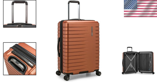 Durable 25-Inch Orange Polycarbonate Hardside Spinner Luggage Set - Travel in...