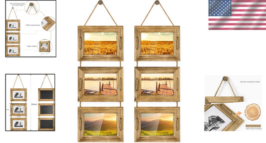 Elegant Rustic Black 5x7 Picture Frames with Versatile Hanging Options