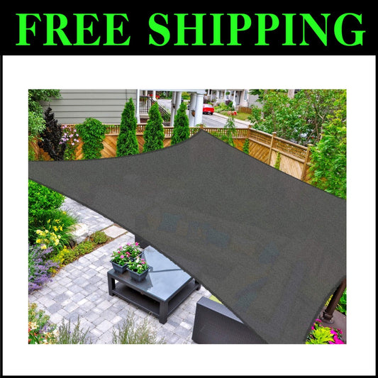 Lightweight UV-Blocking 16' x 20' Graphite Shade Sail for Stylish Outdoor Living