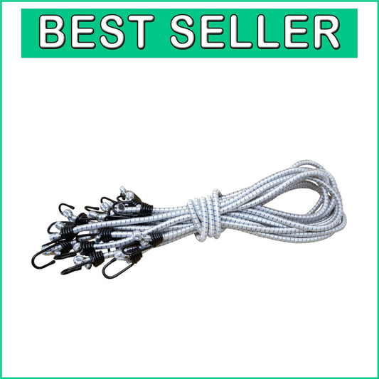 Durable Multi-Use Bungee Cords, 48-Inch with Hooks – Ideal for Outdoors, 10-Pack