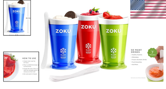 Effortless 7-Minute Slush Maker – 3-Pack Slushy Cups for Instant Treats