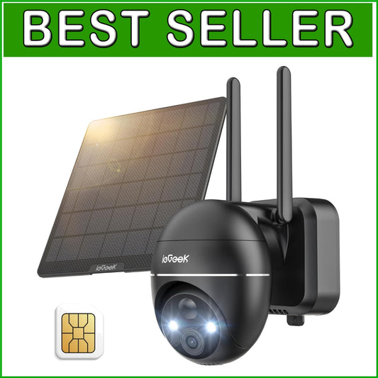 4G LTE Solar-Powered Outdoor Camera with 2K Night Vision & 360° PTZ Flexibility