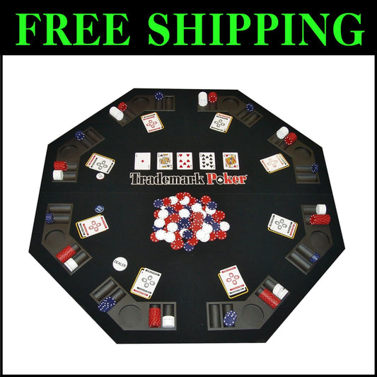 Texas Hold 'Em Poker Table Topper - Folds for Easy Travel and Storage