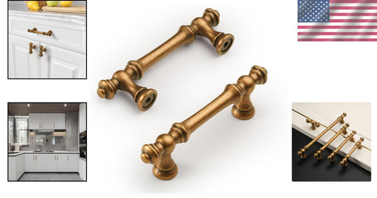 Durable Antique Brass Cabinet Pulls 3 Inch - Perfect for Home Upgrade