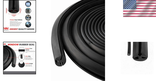 Flexible EPDM Window Locking Gasket - 30ft Weather Strip for Vehicle Protection