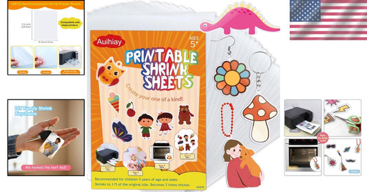50 Sheets Printable Shrink Plastic - DIY Craft Kit for Creative Projects