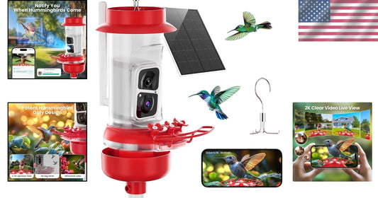 Bird Watching Camera Feeder with AI Species ID, Solar Power & Easy Clean Design