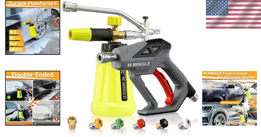 Durable High-Pressure Washer Gun and Foam Cannon Dual Connector Accessory