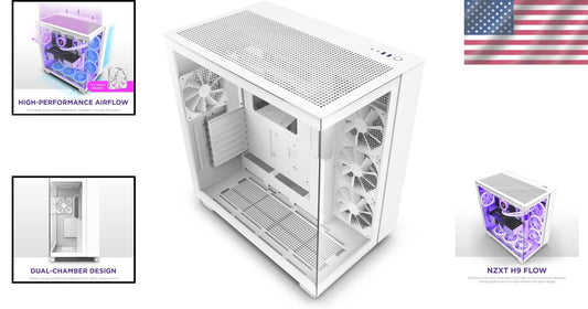 Elegant H9 Flow Mid-Tower PC Case with 360mm Radiator Support & Cable Management