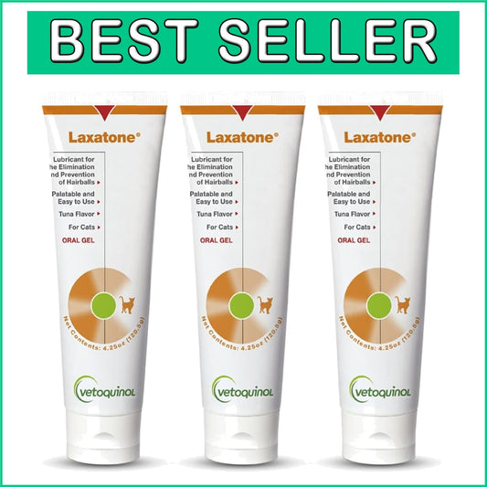 Laxatone 3-Pack Tuna-Flavored Hairball Relief Gel for Cats - 4.25 oz Each