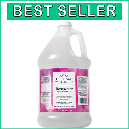 1-Gallon Damask Rosewater - Alcohol-Free Hydrating Splash for All Skin Types